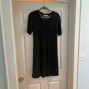 Ann Taylor LOFT Charcoal Gray Short Sleeved Work Dress